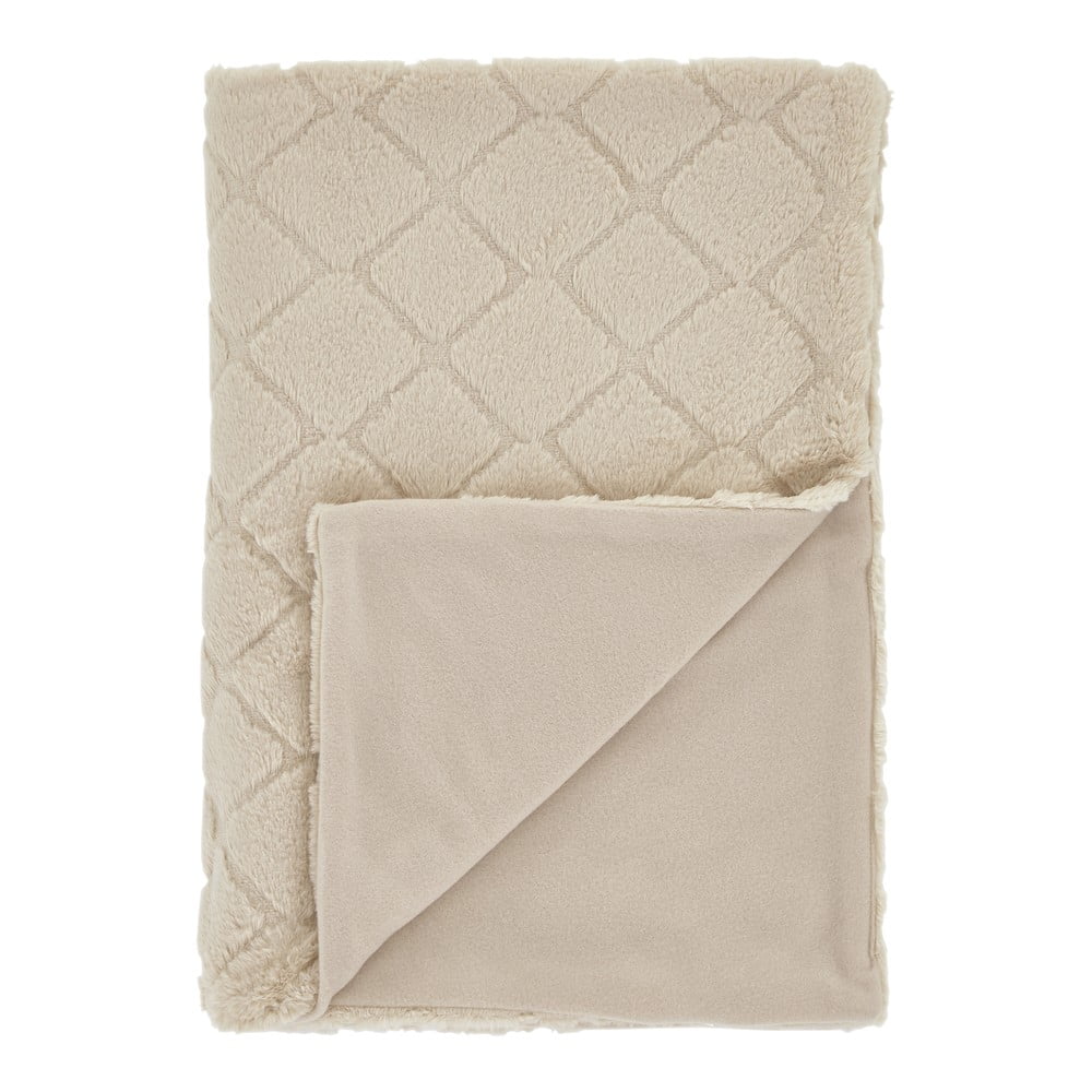 Bézs mikroplüss takaró 130x170 cm Cosy Diamond – Catherine Lansfield