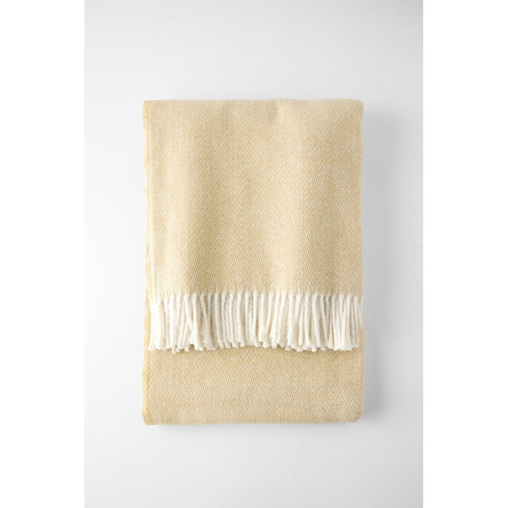 Bézs pamutkeverék takaró 140x180 cm Espiga – Euromant
