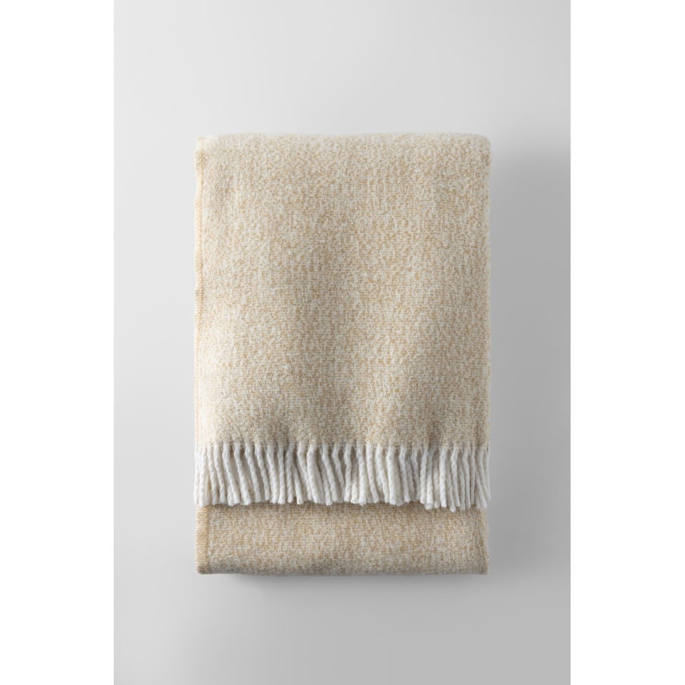 Bézs pamutkeverék takaró 140x180 cm Rennes – Euromant