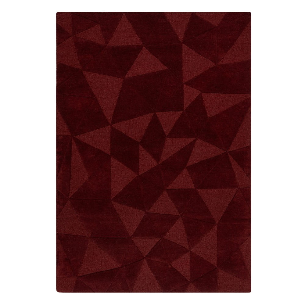 Borvörös kézi szövésű gyapjú szőnyeg 200x290 cm Shard Red – Flair Rugs