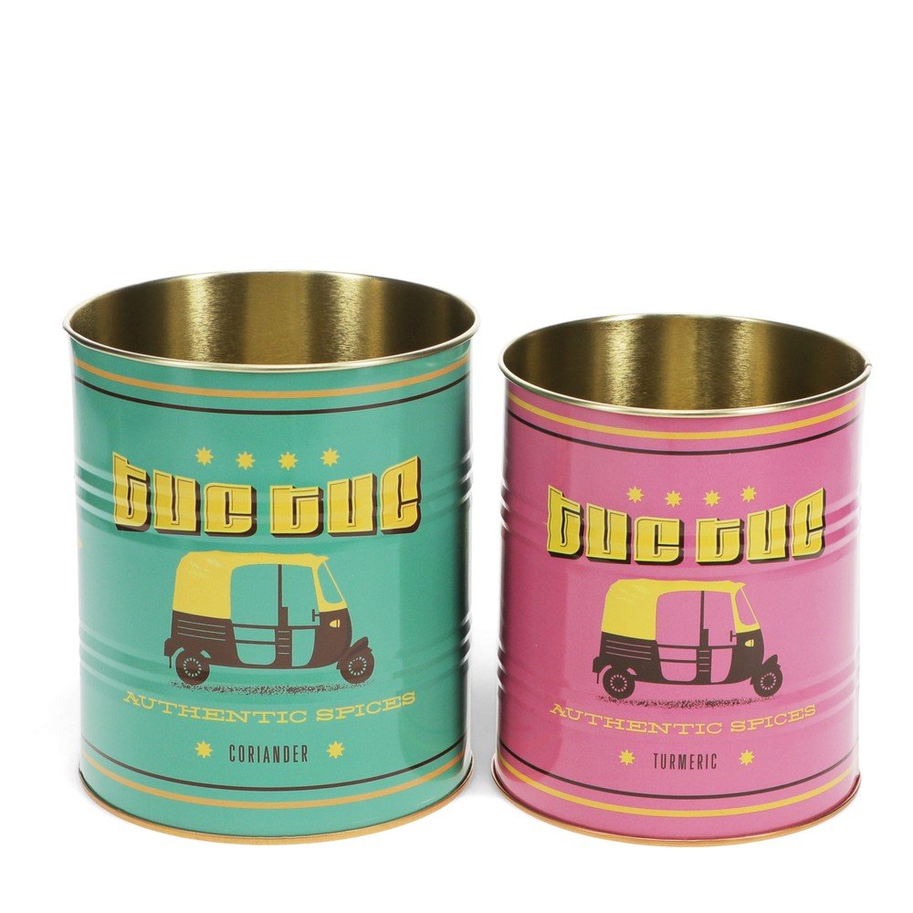 Dekoratív ón tárolódoboz szett 2 db-os ø 11x13 cm Tuc-tuc – Rex London