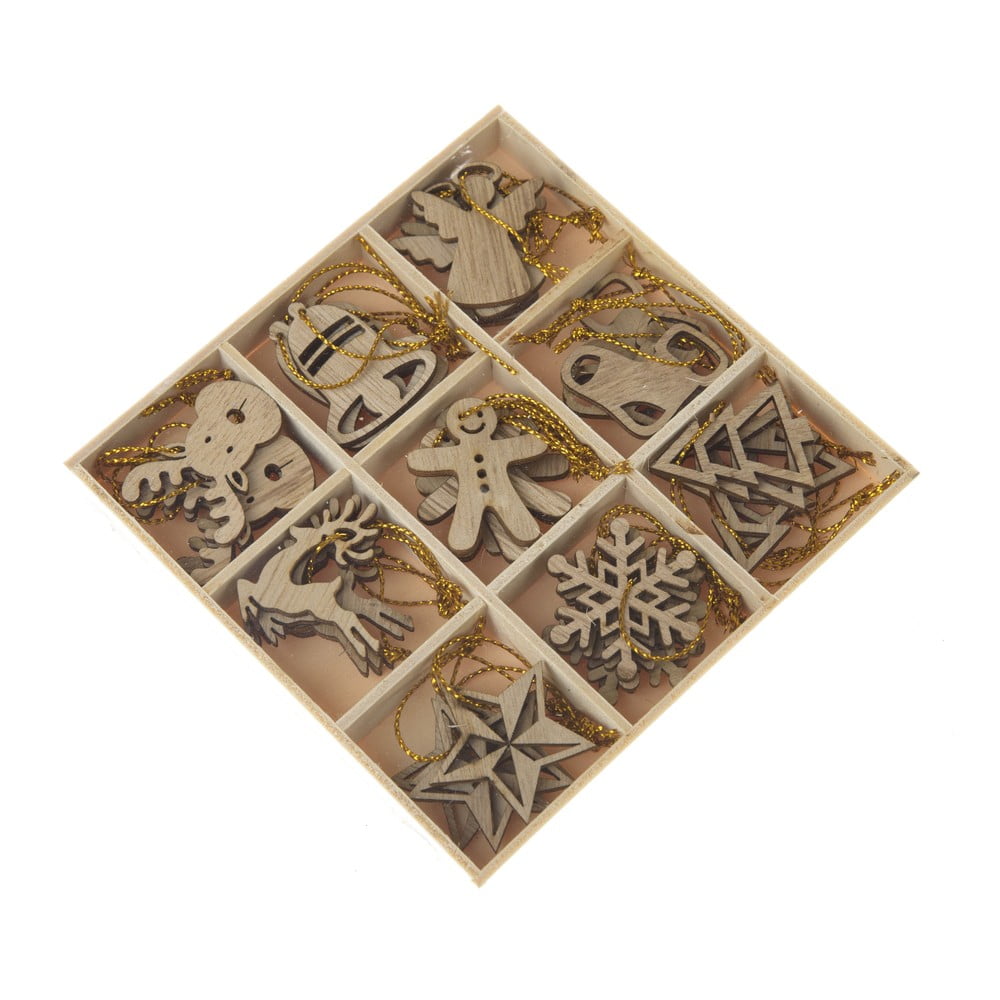 Fa karácsonyfadísz készlet 36 db-os ø 3