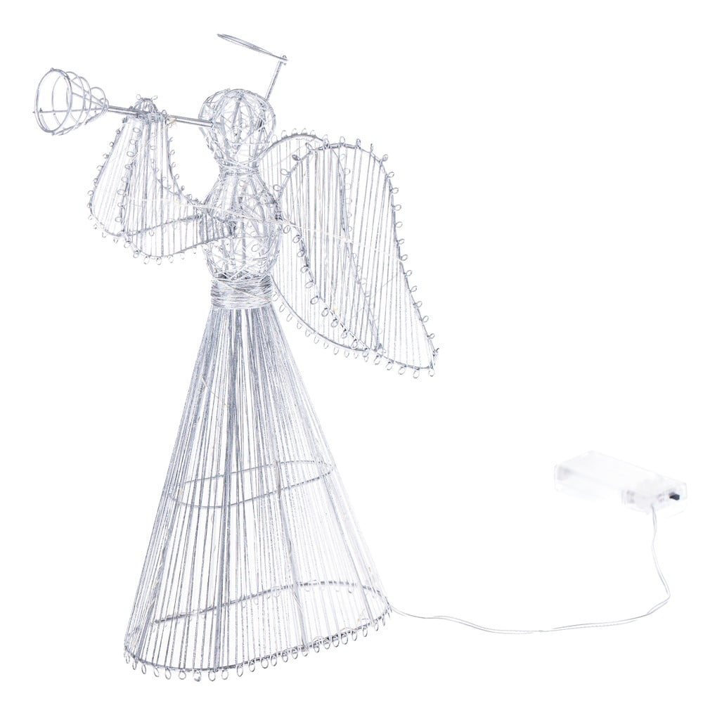 Fehér elemmel működő fénydekoráció Angel – Dakls