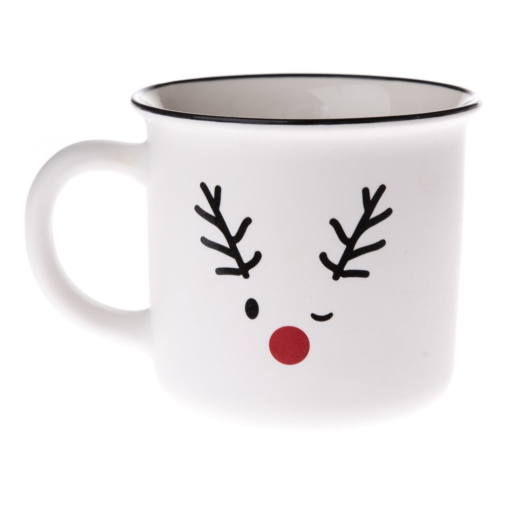 Fehér porcelán bögre karácsonyi mintával 380 ml Reindeer – Dakls