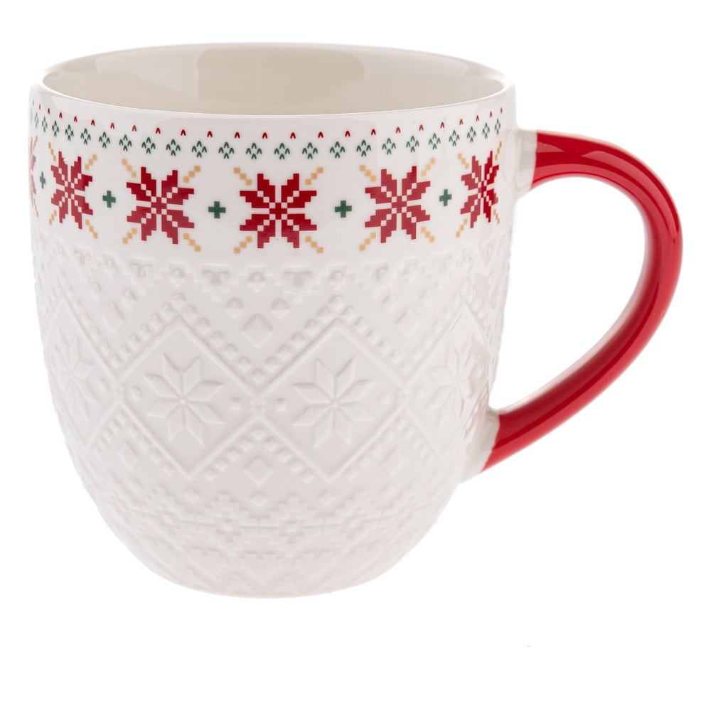 Fehér porcelán bögre karácsonyi mintával 630 ml Knitting – Dakls
