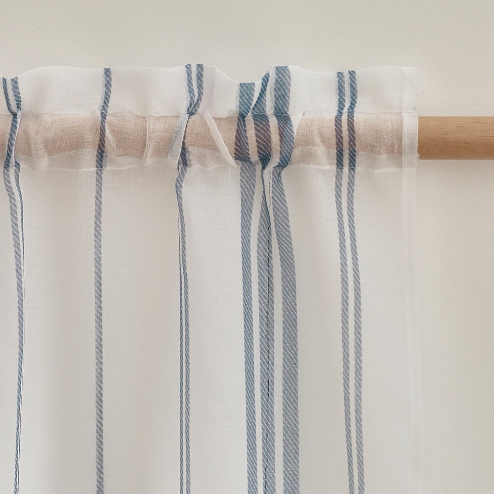 Fehér voile fényáteresztő függöny 140x137 cm Harbour Stripe – Catherine Lansfield