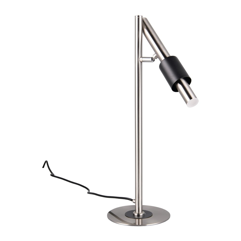 Fekete-ezüstszínű LED asztali lámpa (magasság 50 cm) Ikaris – Trio Select