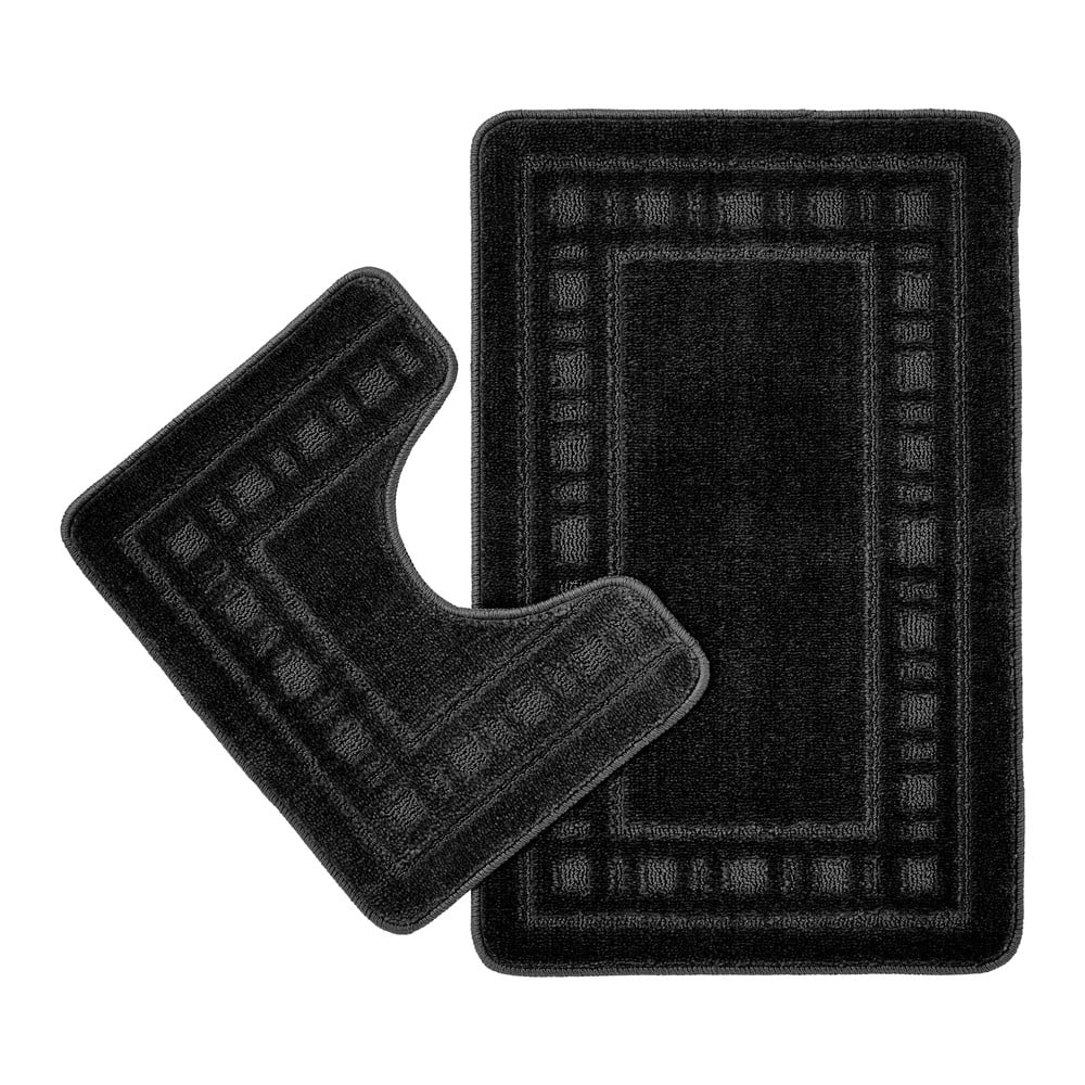 Fekete fürdőszobai kilépő szett WC-hez