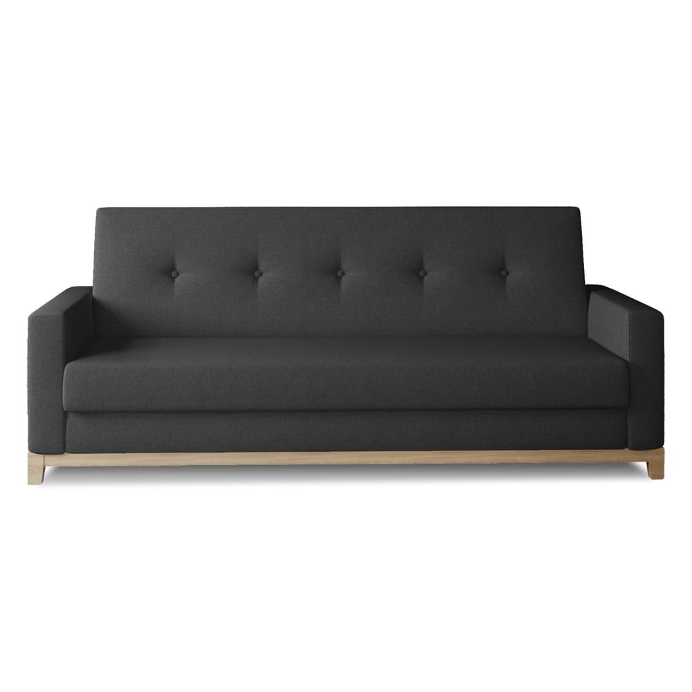 Fekete kinyitható-tárolóhelyes kanapé 216 cm Selene – ELTAP