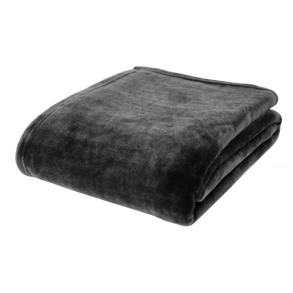 Fekete mikroplüss takaró 130x170 cm Raschel Velvet – Catherine Lansfield