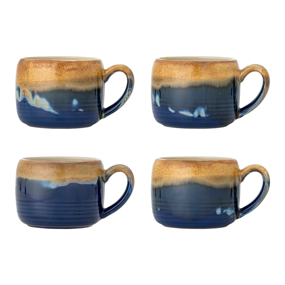 Kék-barna kőedény bögre szett 4 db-os 400 ml Sheen – Bloomingville