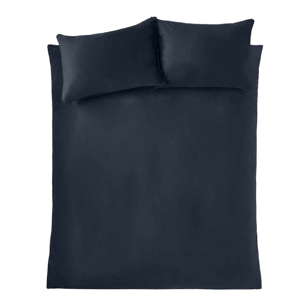 Kék kétszemélyes-hosszabbított bársony ágyneműhuzat 230x220 cm Kingsley – Catherine Lansfield