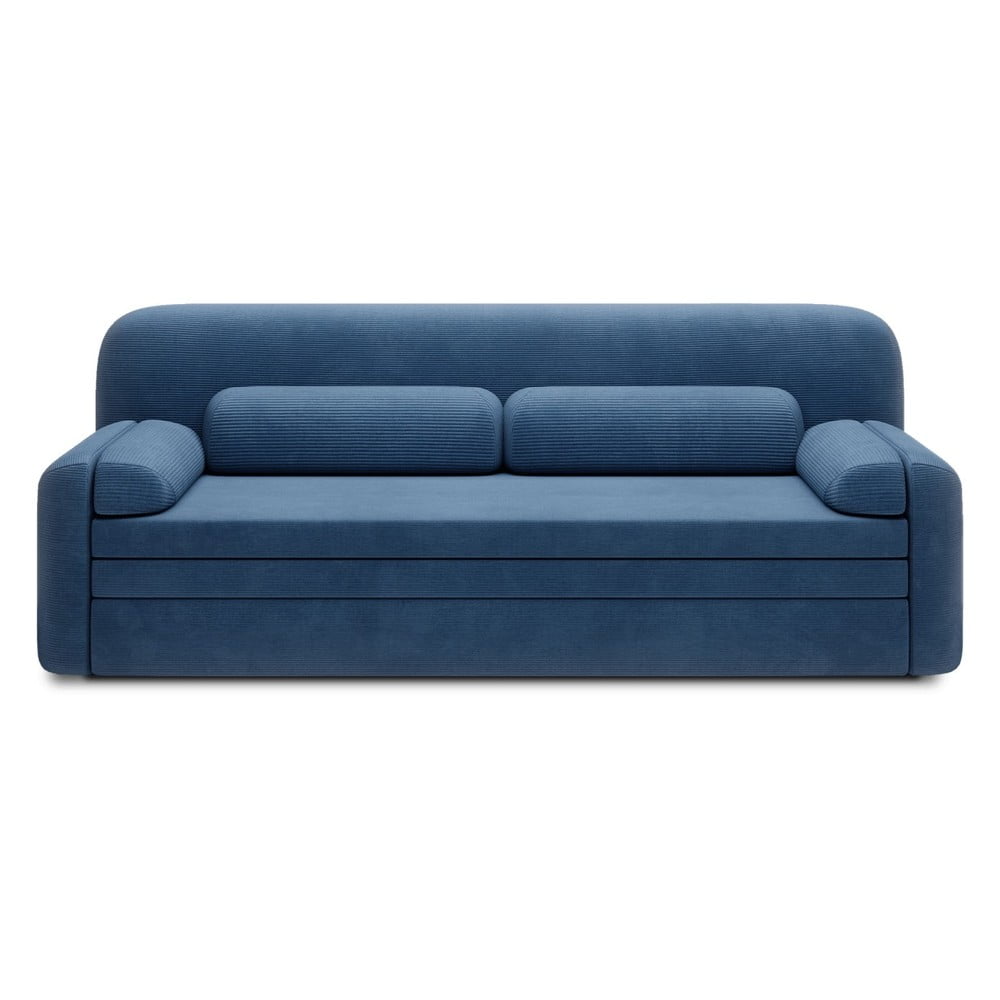 Kék kordbársony kinyitható-tárolóhelyes kanapé 236 cm Elioss – ELTAP