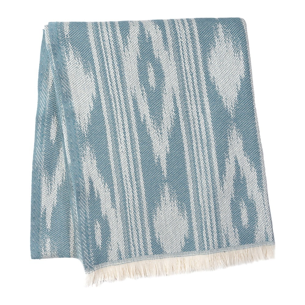 Kék pamutkeverék takaró 140x180 cm Formentera – Euromant