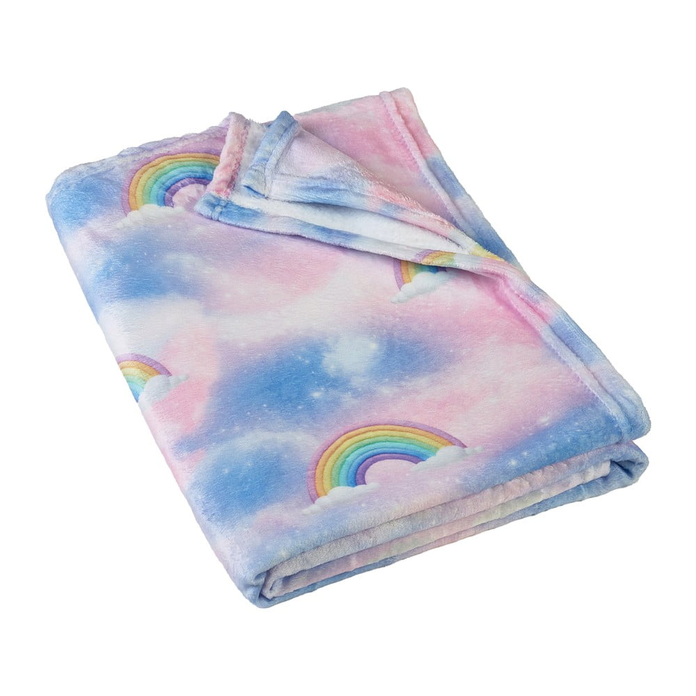 Kék-rózsaszín mikroplüss gyerek takaró 130x170 cm Candy Unicorn – Catherine Lansfield