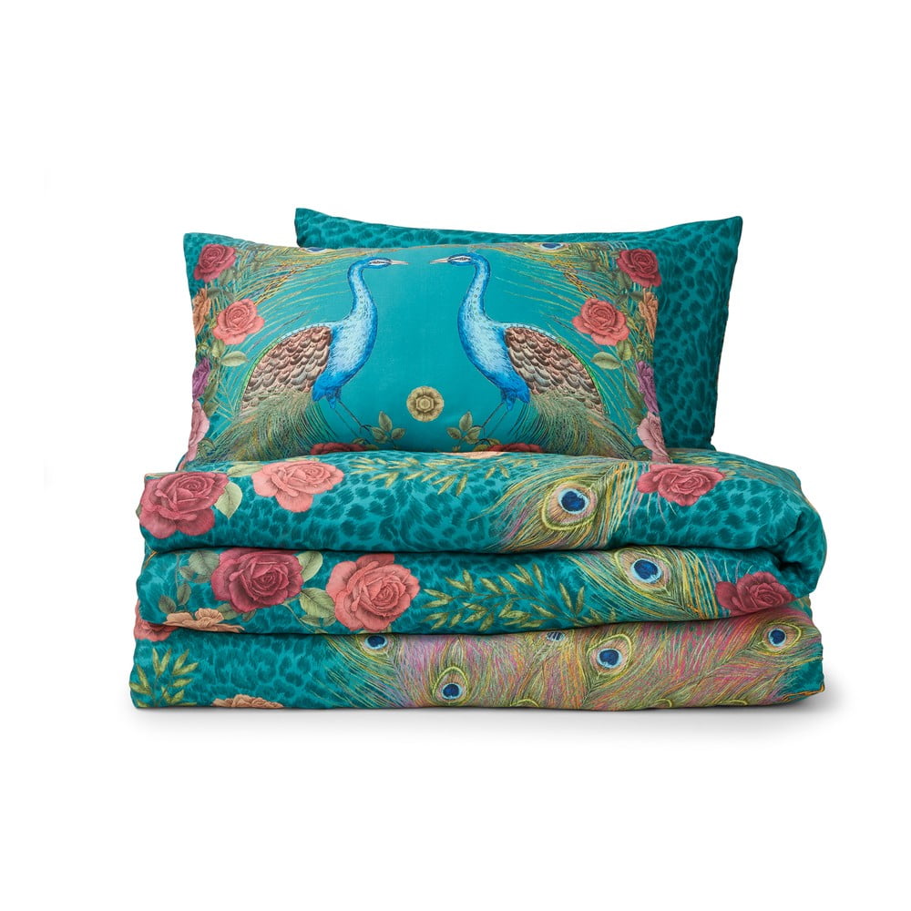 Kékeszöld kétszemélyes pamut-szatén ágyneműhuzat 200x200 cm Xanadu Peacock – Matthew Williamson