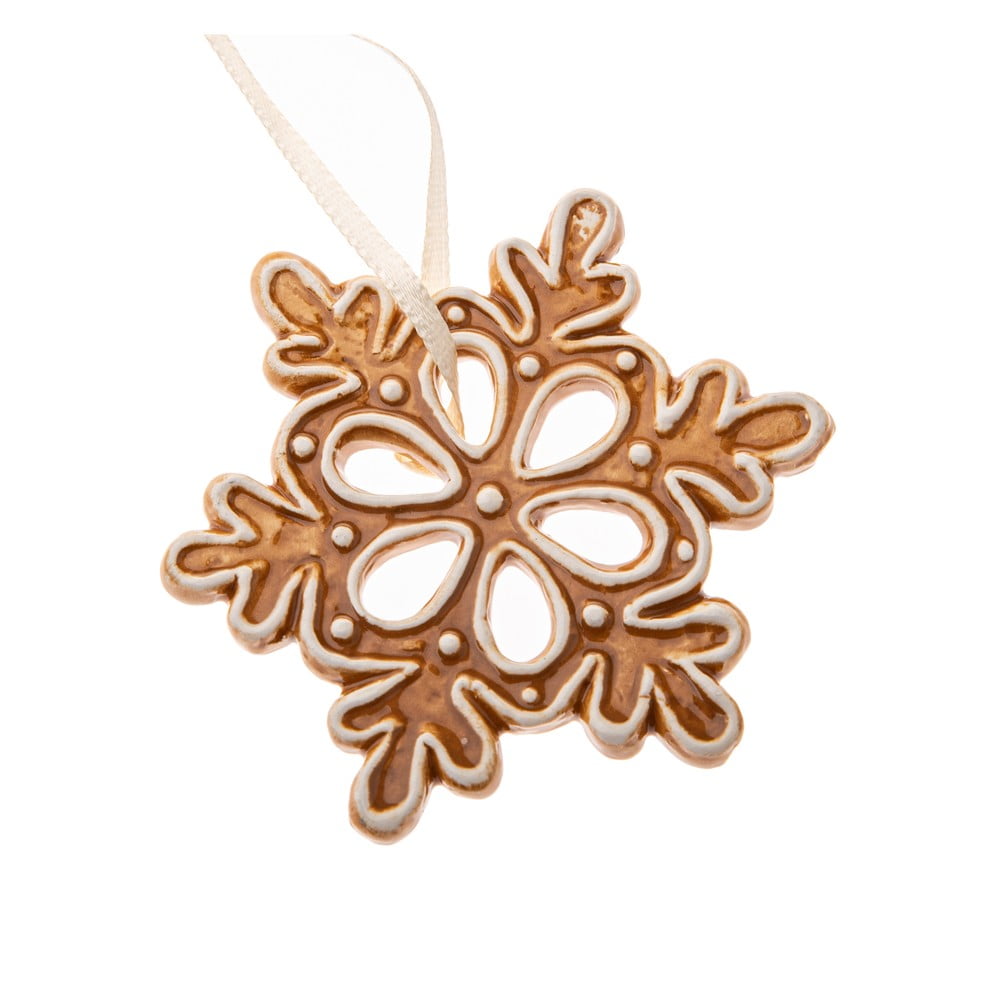 Kerámia karácsonyfadísz ø 6 cm Gingerbread Flake – Dakls