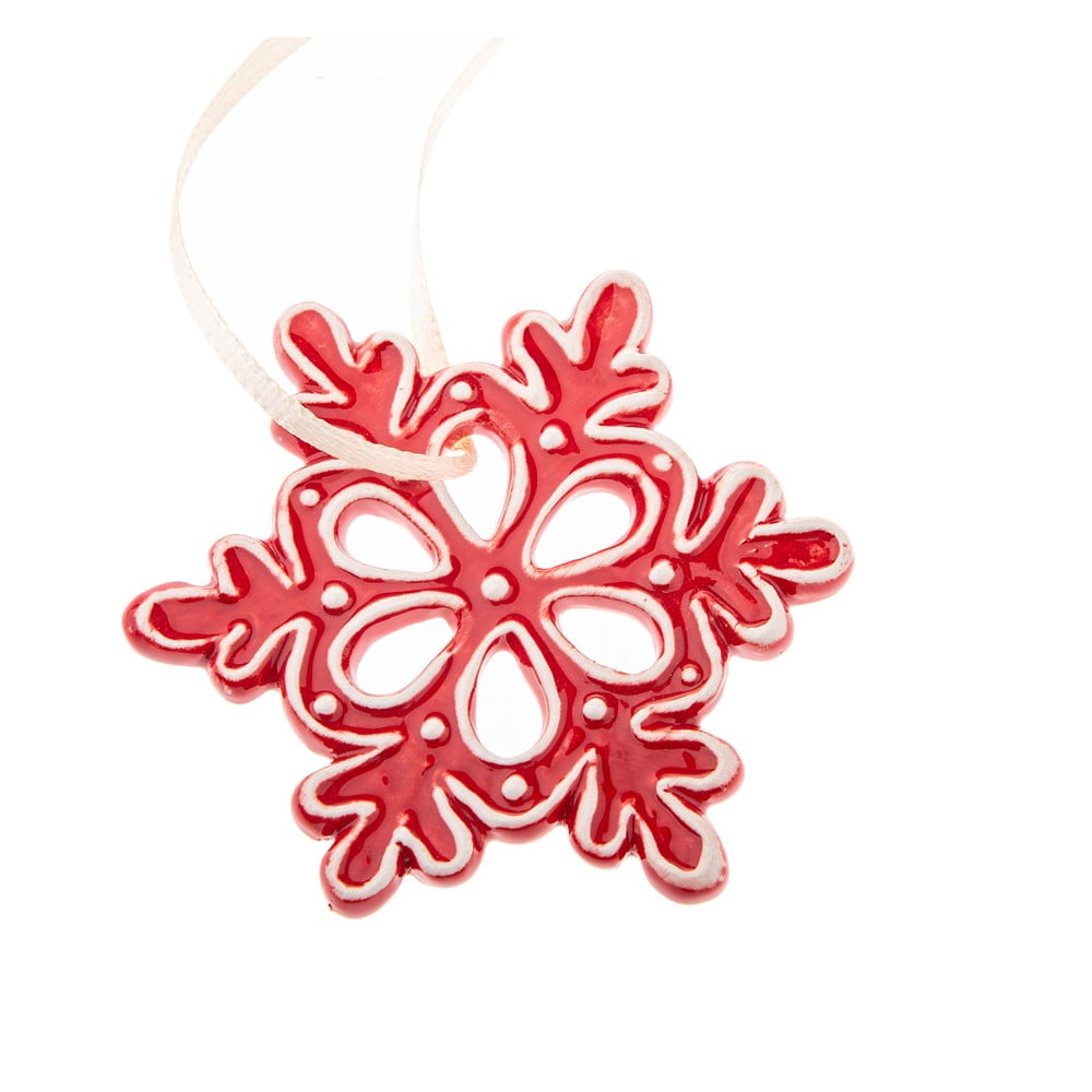 Kerámia karácsonyfadísz ø 6 cm Gingerbread Flake – Dakls