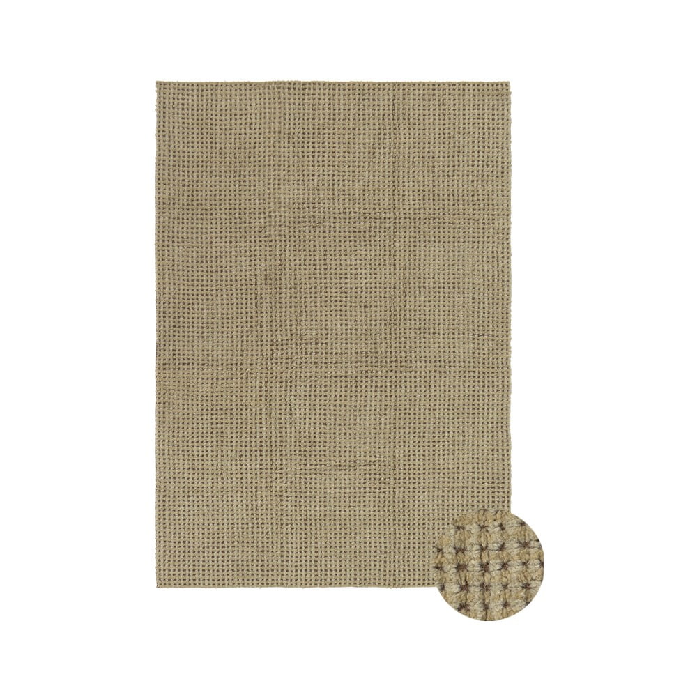 Khaki mosható-kézi szövésű gyapjú szőnyeg 170x240 cm Unexpected Wool – Lorena Canals