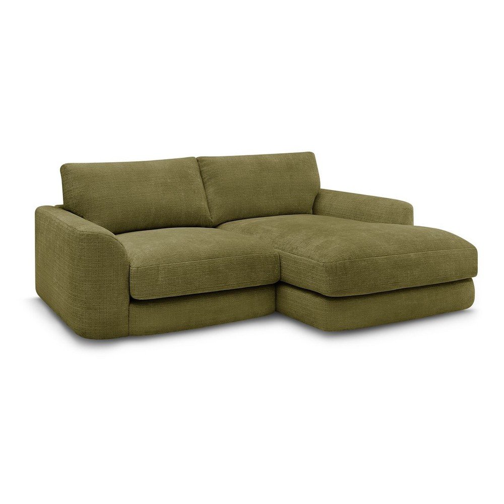 Khaki zsenília sarokkanapé (jobb oldali-heverő résszel) Leonore – Bobochic Paris