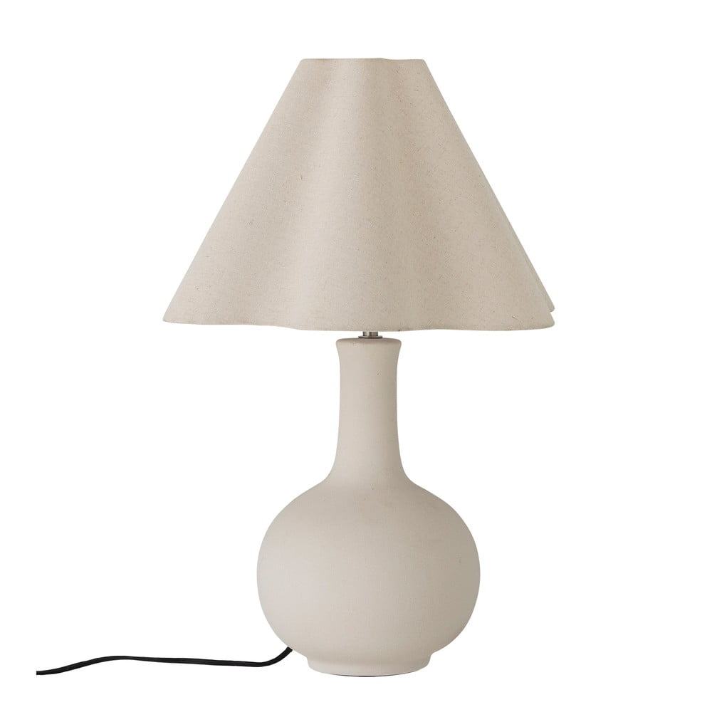 Krémszínű asztali lámpa textil búrával (magasság 60 cm) Heide – Bloomingville