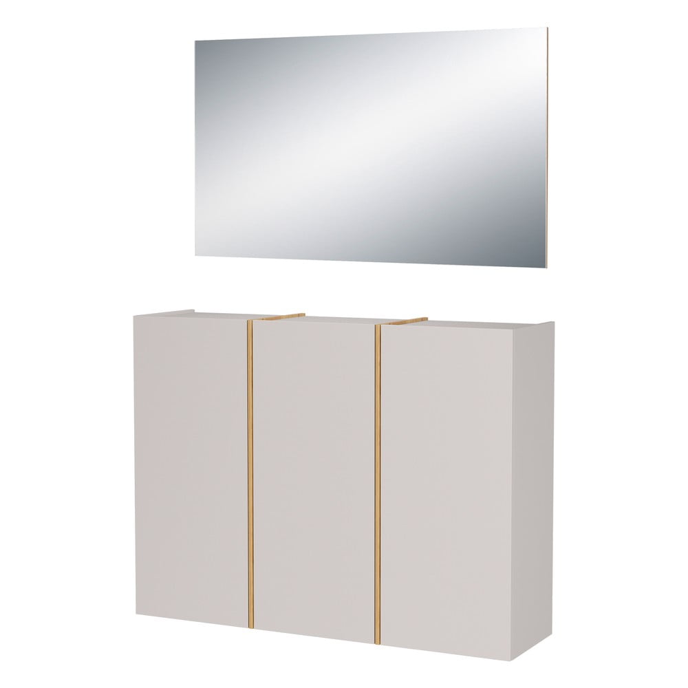 Krémszínű előszoba bútor 138x200x37 cm Libbiano – Germania