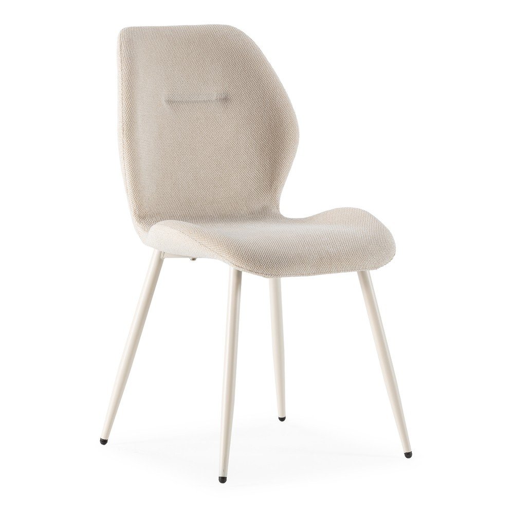 Krémszínű kárpitozott étkezőszék szett 4 db-os Ansu – Marckeric