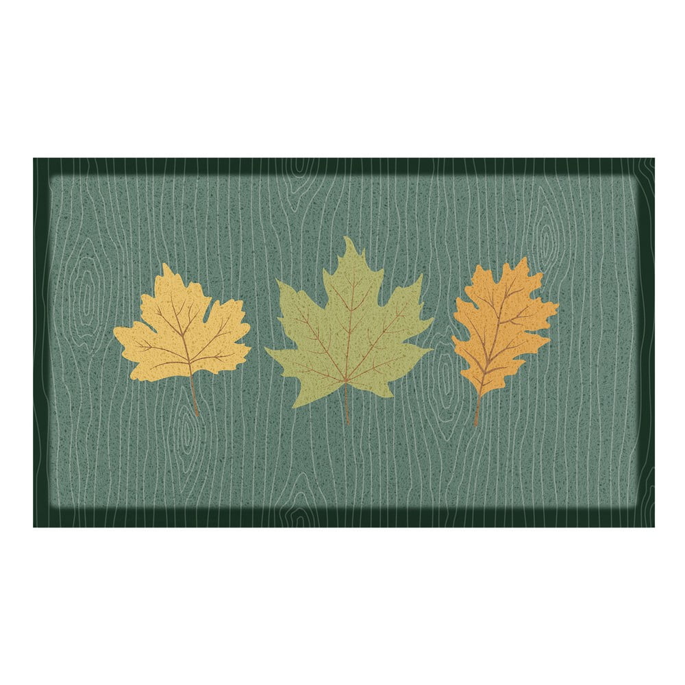 Lábtörlő 40x70 cm Autumn Leaves on Green – Artsy Doormats