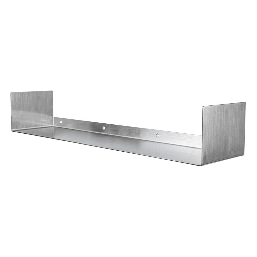 Matt ezüstszínű acél fali polc 80