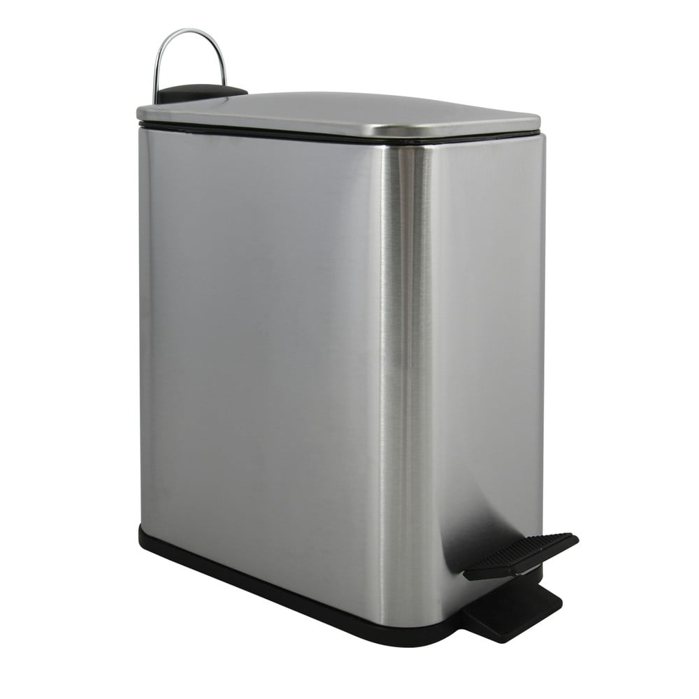 Matt ezüstszínű acél pedálos szemetes 5 l   Erik – Spirella