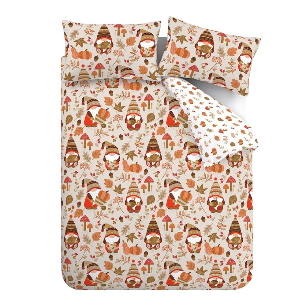 Narancssárga-barna egyszemélyes ágyneműhuzat 135x200 cm Woodland Gonks – Catherine Lansfield