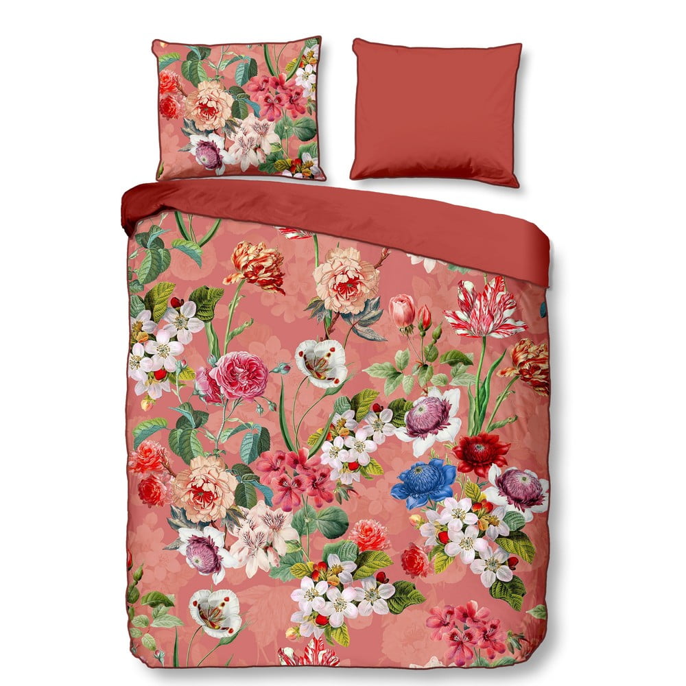 Narancssárga kétszemélyes-hosszabbított pamut-szatén ágyneműhuzat 240x220 cm Amalia – Descanso