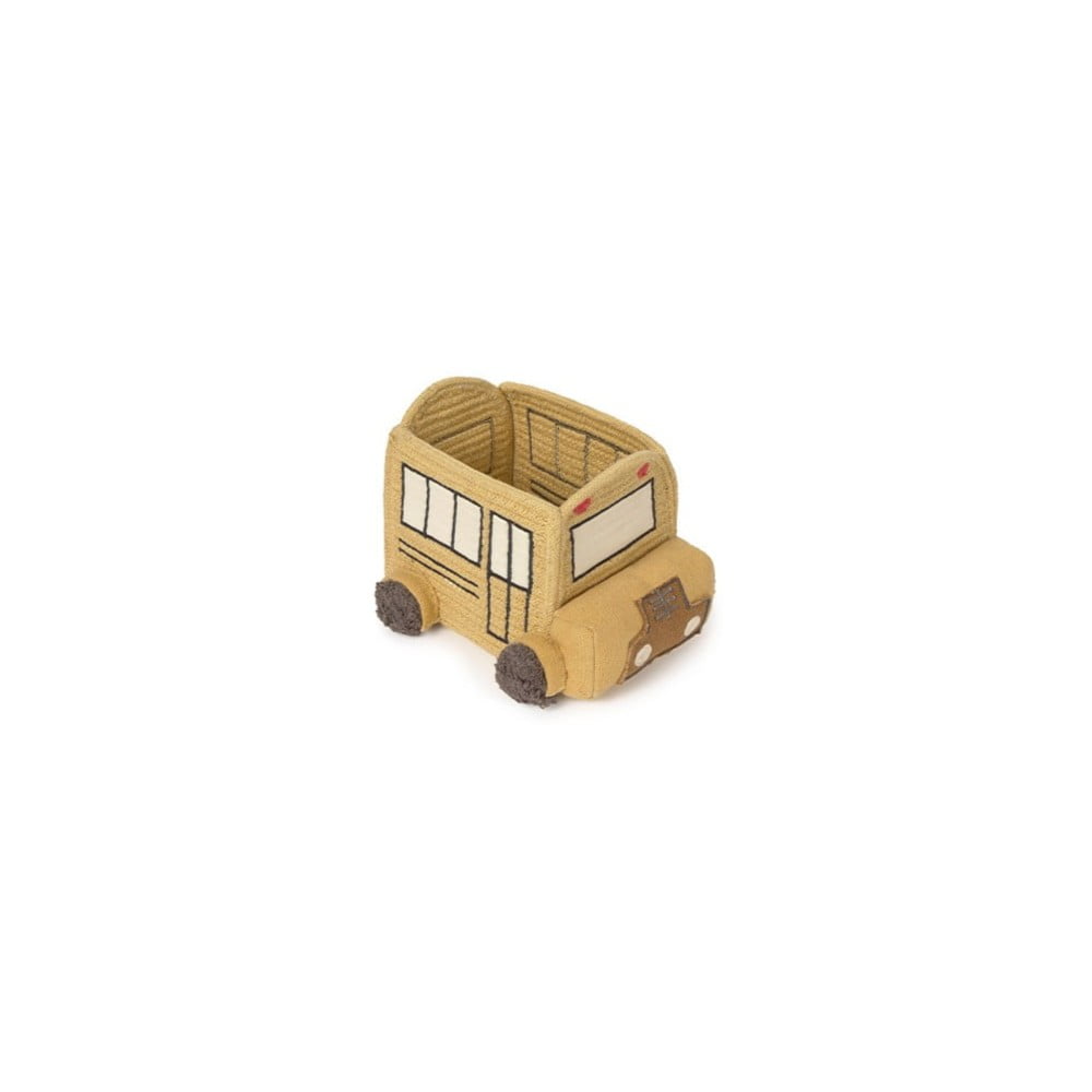 Okkersárga textil játéktároló kosár 22x19x15 cm School Bus – Lorena Canals