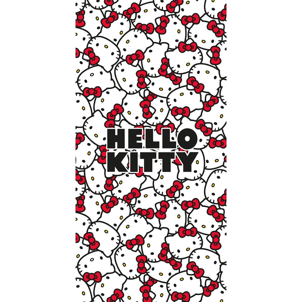 Piros-fehér pamut gyerek fürdőlepedő 70x140 cm Hello Kitty – Jerry Fabrics
