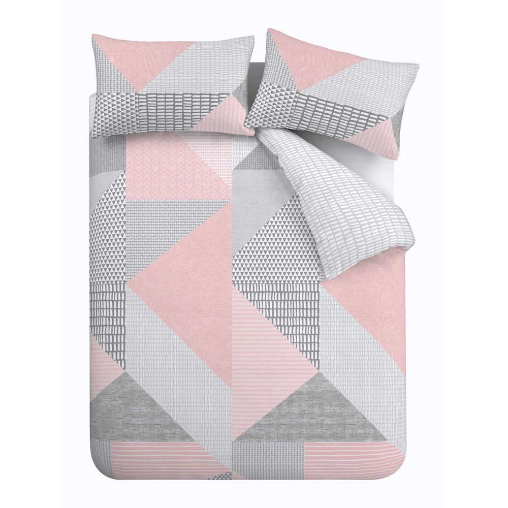 Rózsaszín kétszemélyes-hosszabbított ágyneműhuzat 230x220 cm Larsson Geo – Catherine Lansfield