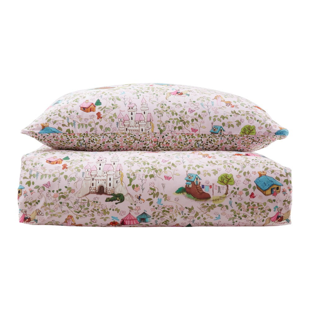 Rózsaszín pamut gyerek ágyneműhuzat babaágyhoz 120x150 cm Fairytale – Belle & Boo