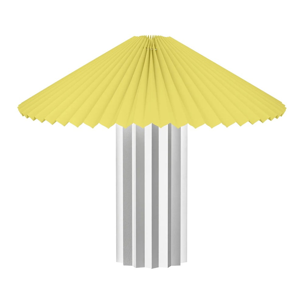 Sárga-ezüstszínű dimmelhető asztali lámpa textil búrával (magasság 36 cm) Taite – Blomus