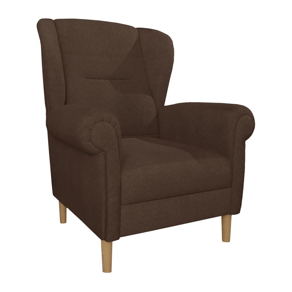 Sötétbarna füles fotel Swan – Ropez