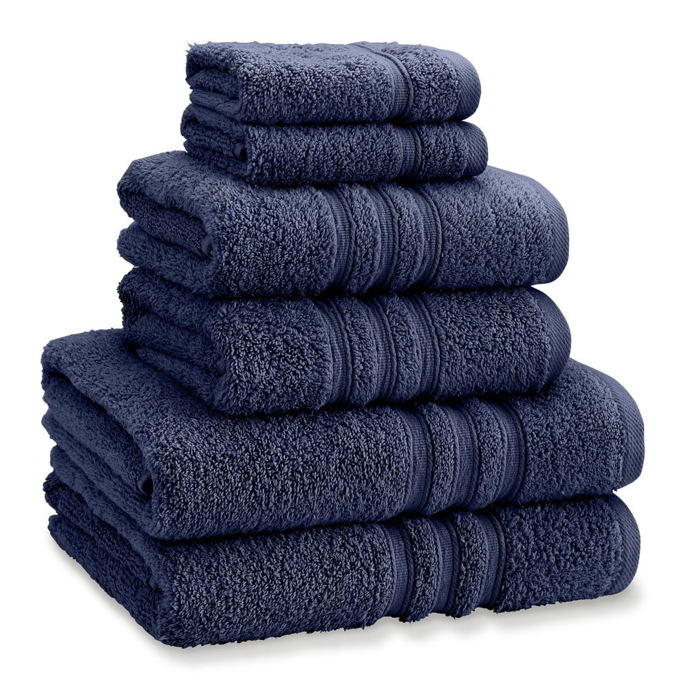 Sötétkék frottír pamut törölköző és fürdőlepedő készlet 6 db-os Zero Twist – Catherine Lansfield