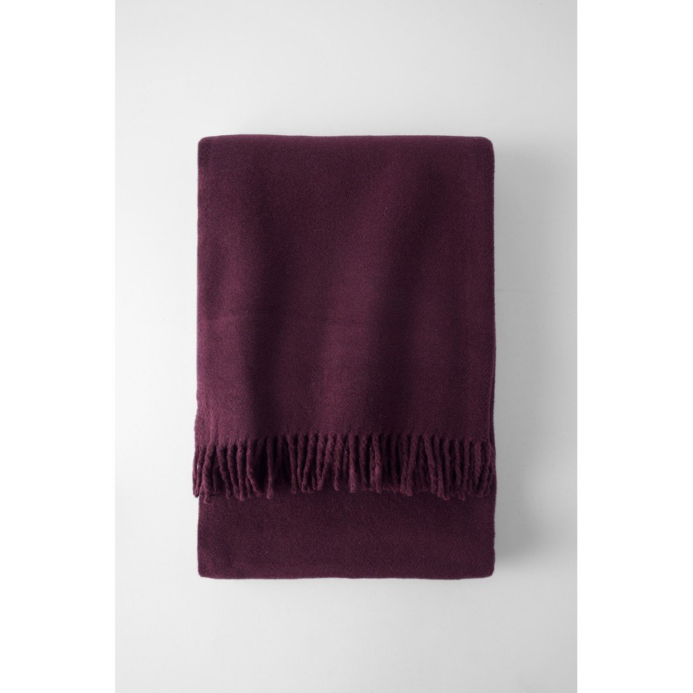 Sötétlila pamutkeverék takaró 140x180 cm Basics Plain – Euromant