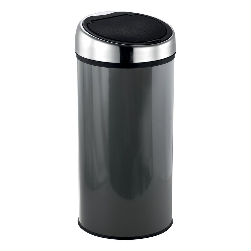Sötétszürke acél érintésre nyíló szemetes 30 l – MSV