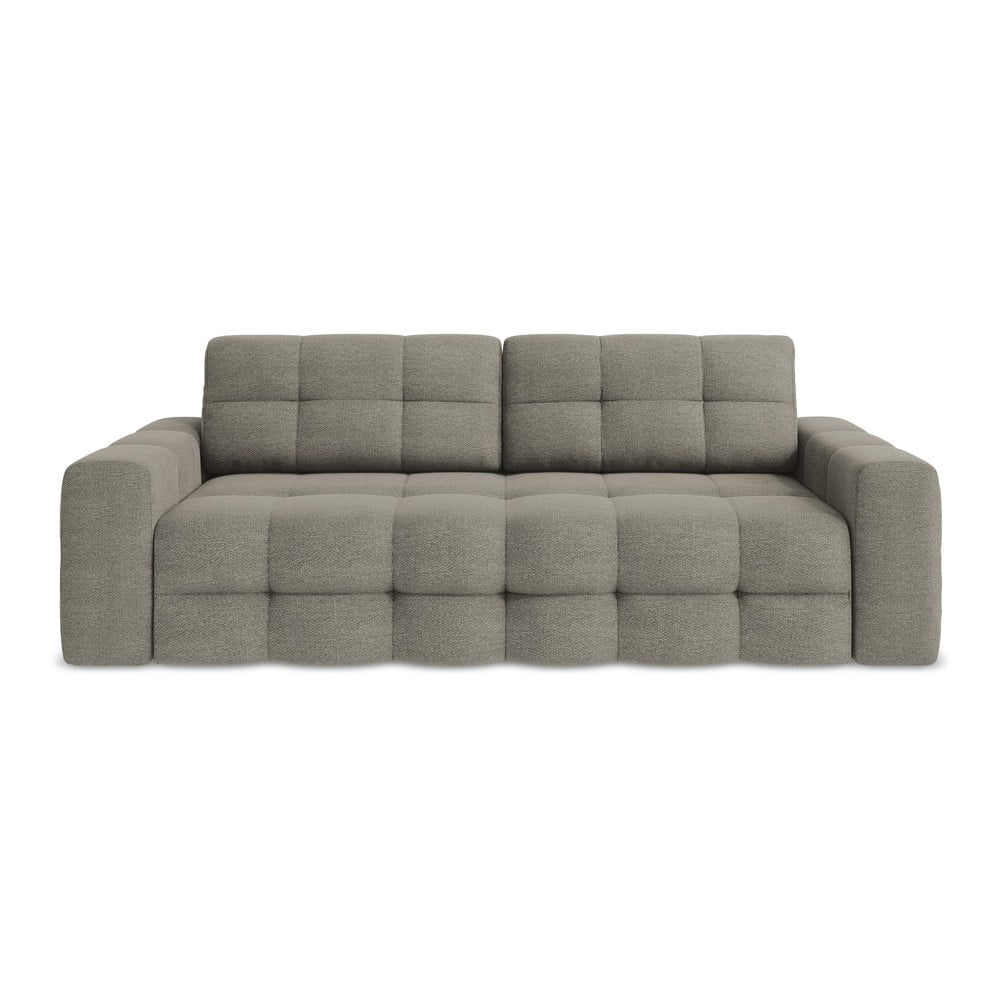 Sötétszürke buklé kinyitható kanapé 255 cm Milu – Makamii