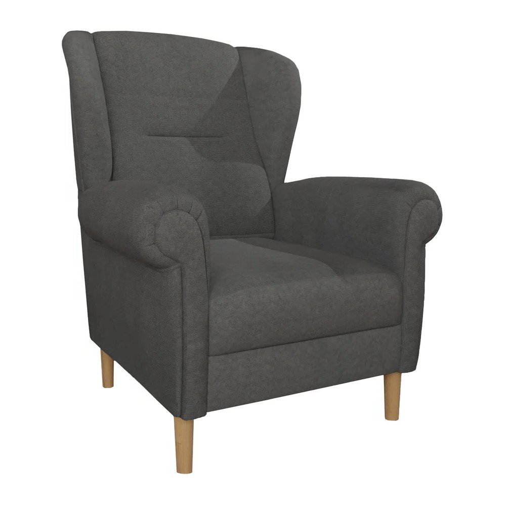 Sötétszürke füles fotel Swan – Ropez