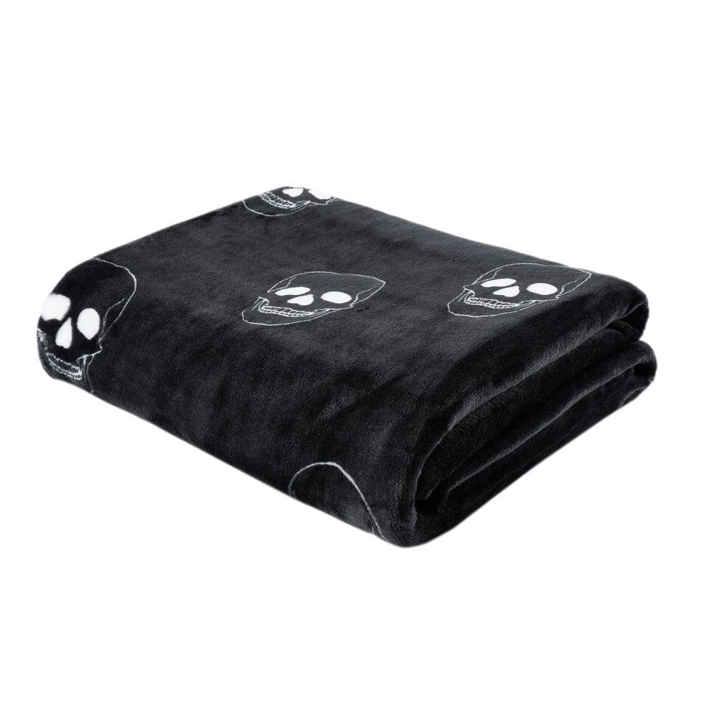 Sötétszürke mikroplüss gyerek takaró 130x170 cm Skulls – Catherine Lansfield