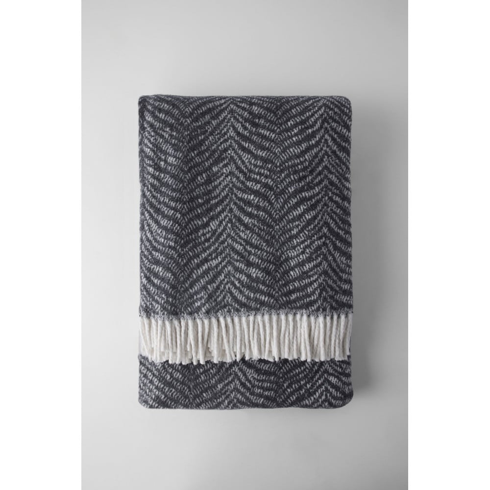 Sötétszürke pamutkeverék takaró 140x180 cm Tiger – Euromant