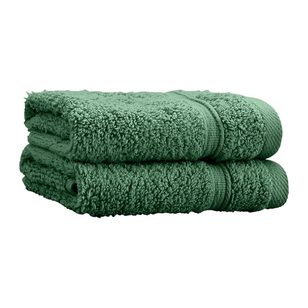 Sötétzöld frottír pamut törölköző szett 2 db-os 30x30 cm Zero Twist – Catherine Lansfield