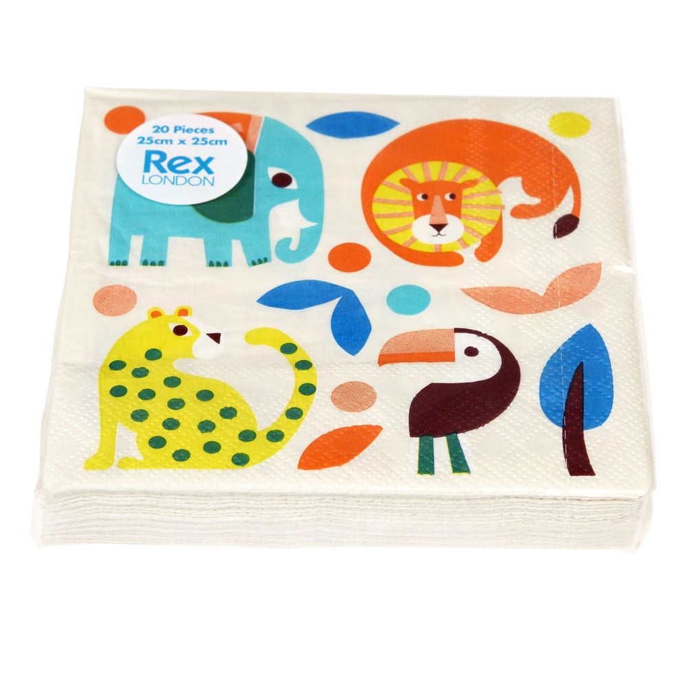 Szalvéta szett 20 db-os 25x25 cm Wild Wonders – Rex London