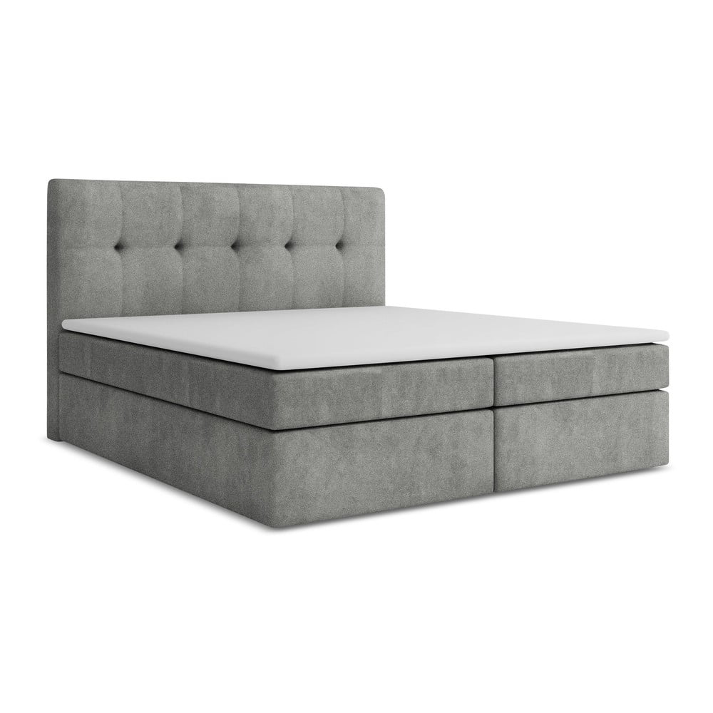 Szürke ágyneműtartós boxspring ágy 180x200 cm Palta – Makamii