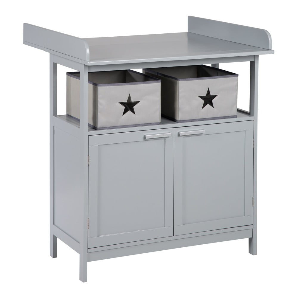 Szürke gyerek komód pelenkázó feltéttel 87x100x75 cm Hamburg – Roba