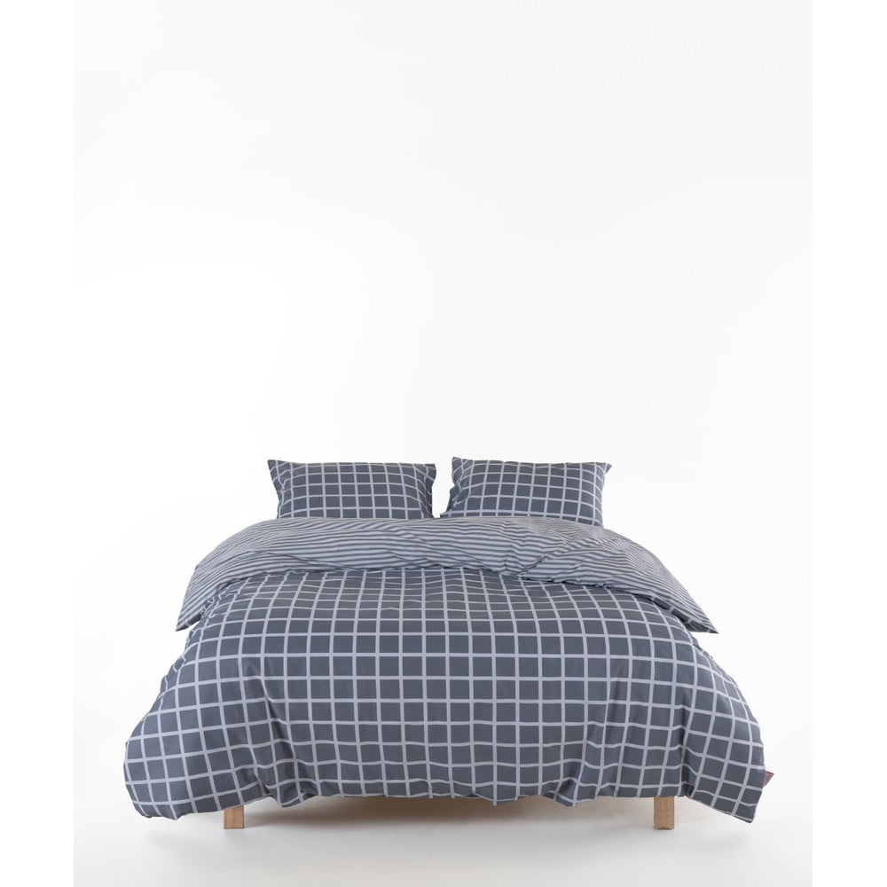 Szürke kétszemélyes-hosszabbított renforcé pamut ágyneműhuzat 240x220 cm Linear Calm Geometric – Mila Home Luxury